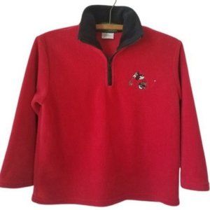 Disney Kids Golf Wear Red Fleece Pullover M 7/8